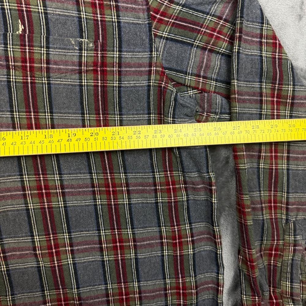 L.L. Bean Flannel Shirt Mens XL Grey Plaid Traditional Fit Long Sleeve Cotton - Picture 6 of 8